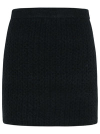 Self-Portrait Black Alpaca Blend Skirt