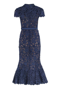 Self-Portrait Midi Dress In Guipure Lace