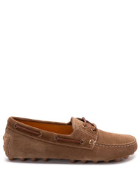 Tod'S Suede Gommino Bubble Lace-Up Boat Loafers Shoes