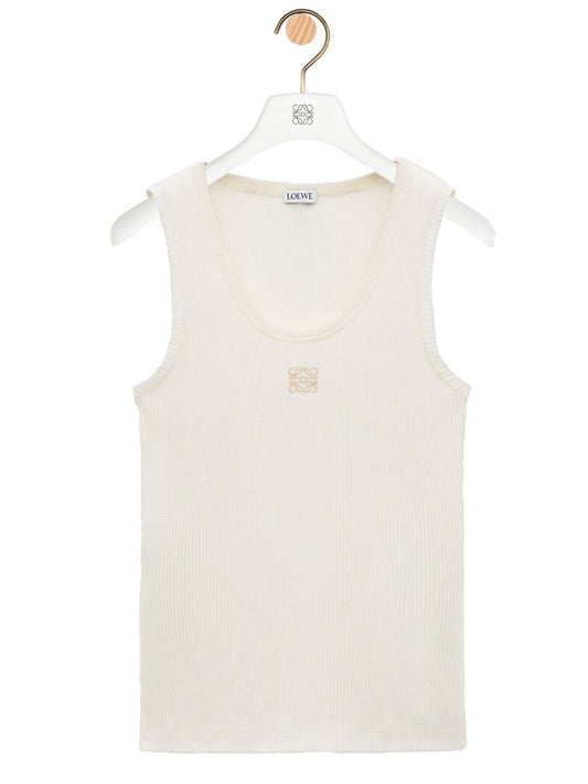 Loewe Anagram Ribbed Silk Tank Top Clothing