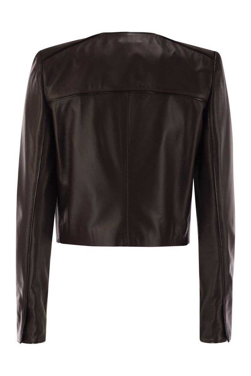 Elisabetta Franchi Leather Jacket With Vinyl Details