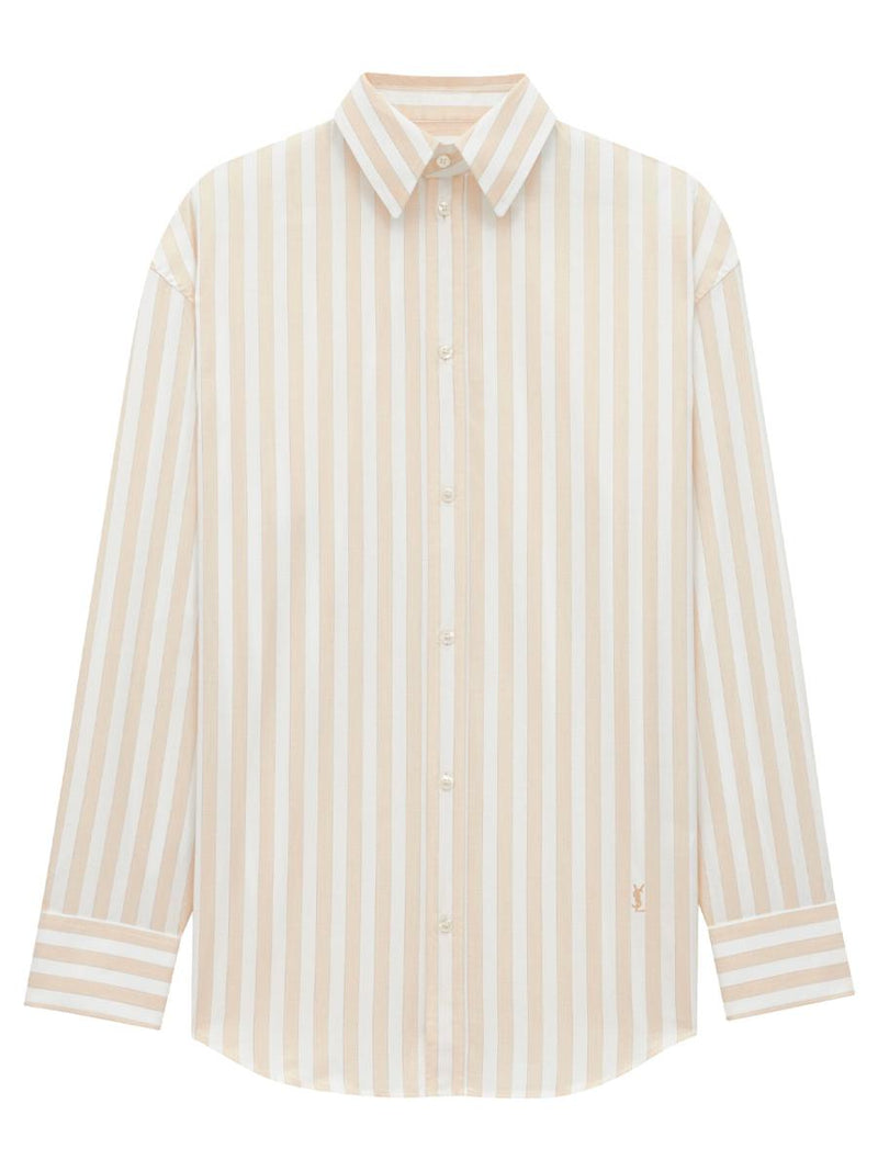 Saint Laurent Striped Cotton Cassandre Shirt Clothing