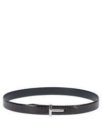 Tom Ford Belt With Crocodile Print