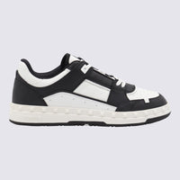Valentino Garavani Black And White Leather Sneakers