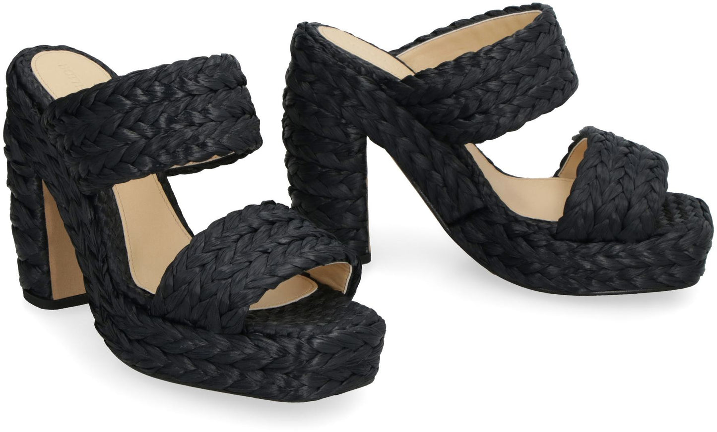 Bottega Veneta Canalazzo Raffia Mules