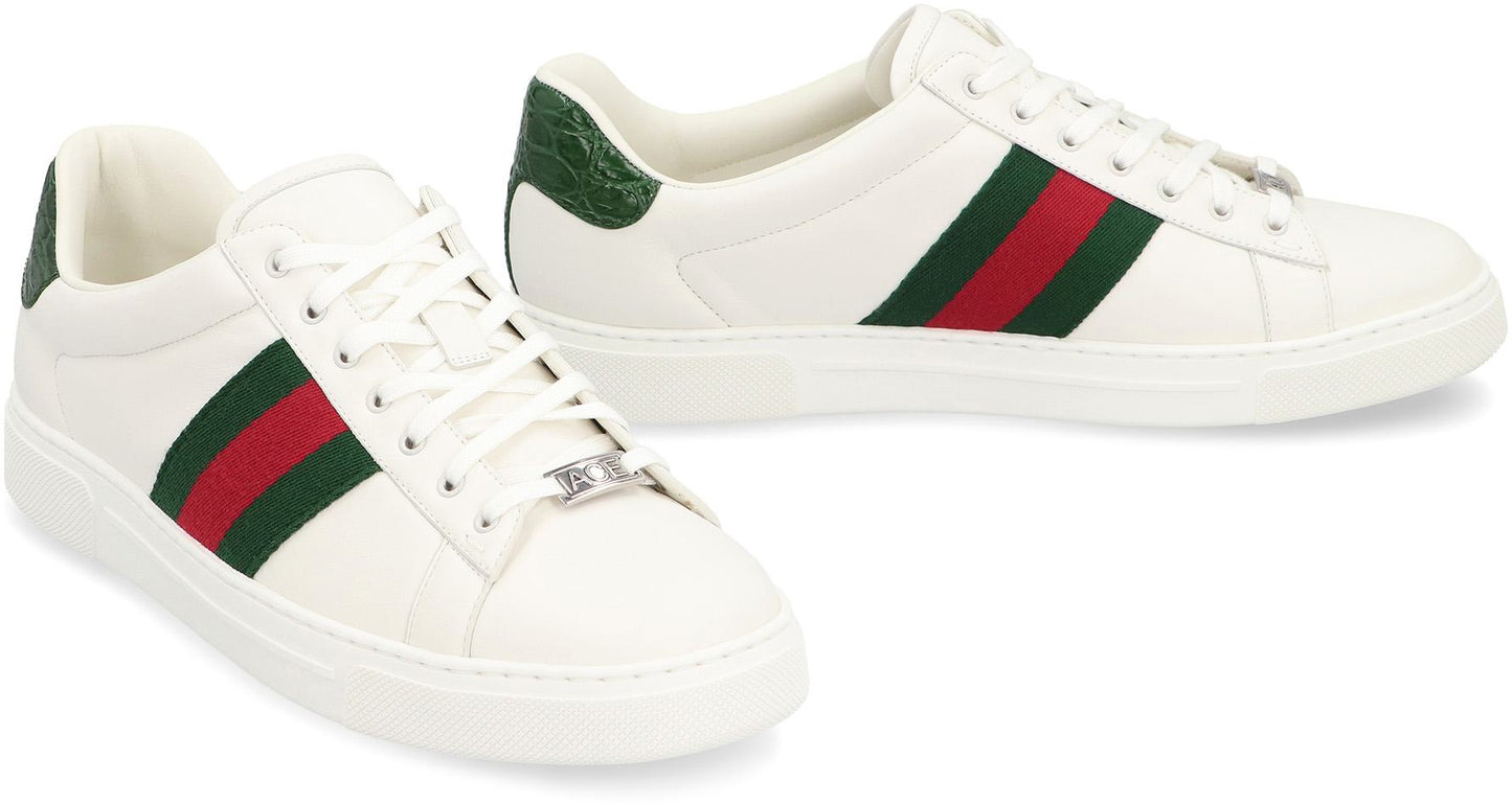 Gucci Ace Leather Low-Top Sneakers
