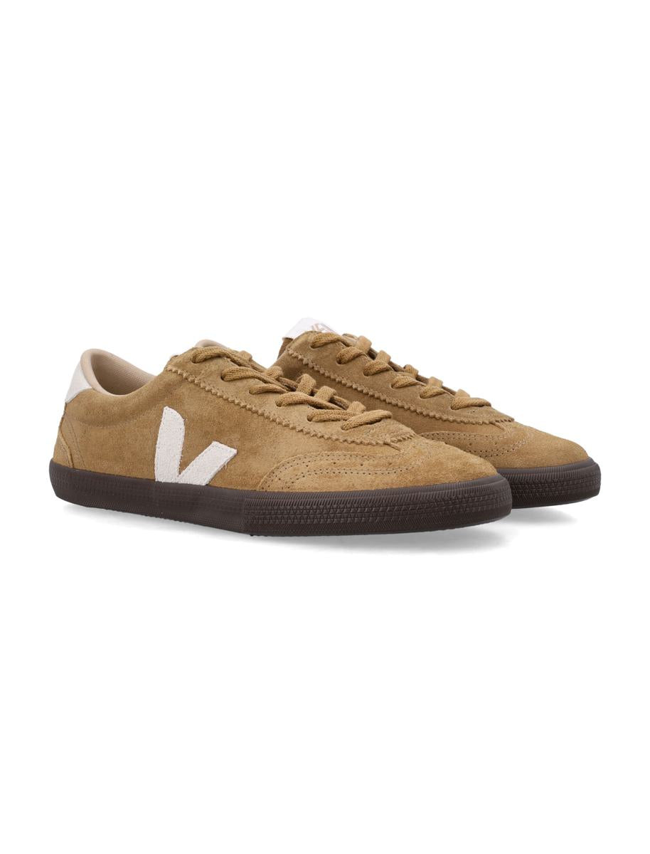 Veja Volley Tent Brown And White Suede Sneakers