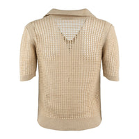 MC2 Saint Barth Beige Crochet Mesh Polo Shirt