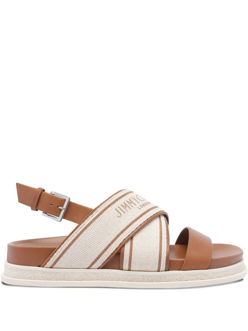 Jimmy Choo Joa Flat Canvas Flat Sandals