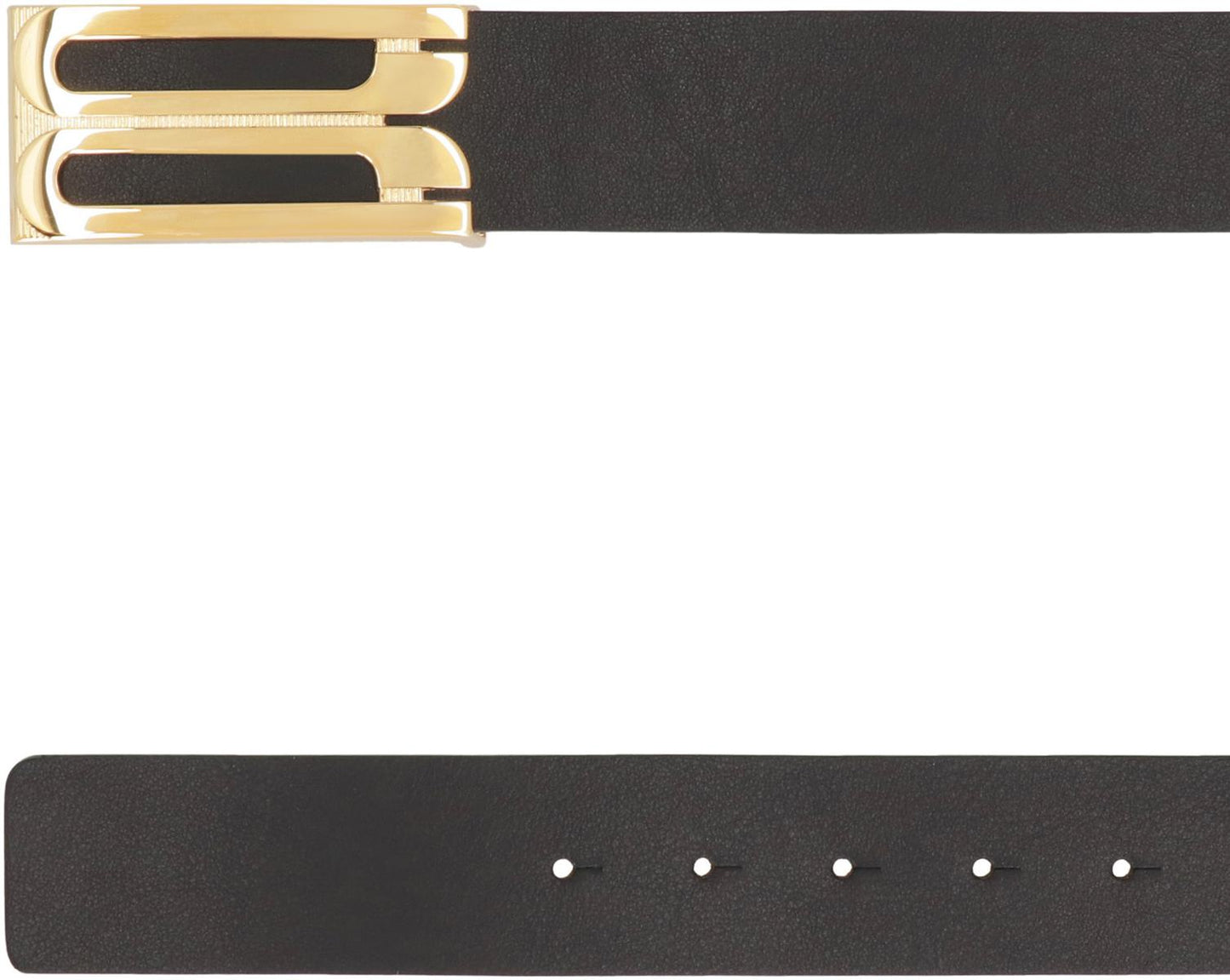 Victoria Beckham Logo Buckle Leather Belt