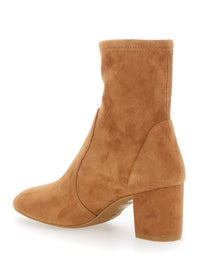 'Yuliana' Beige Ankle Boots With Medium Block Heel In Ecoleather Woman