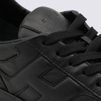 Hogan Black Leather Sneakers