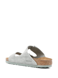 Birkenstock Green 'Arizona' Slippers In Suede