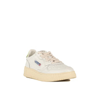 Autry Green And White Leather Medalist Low Sneakers