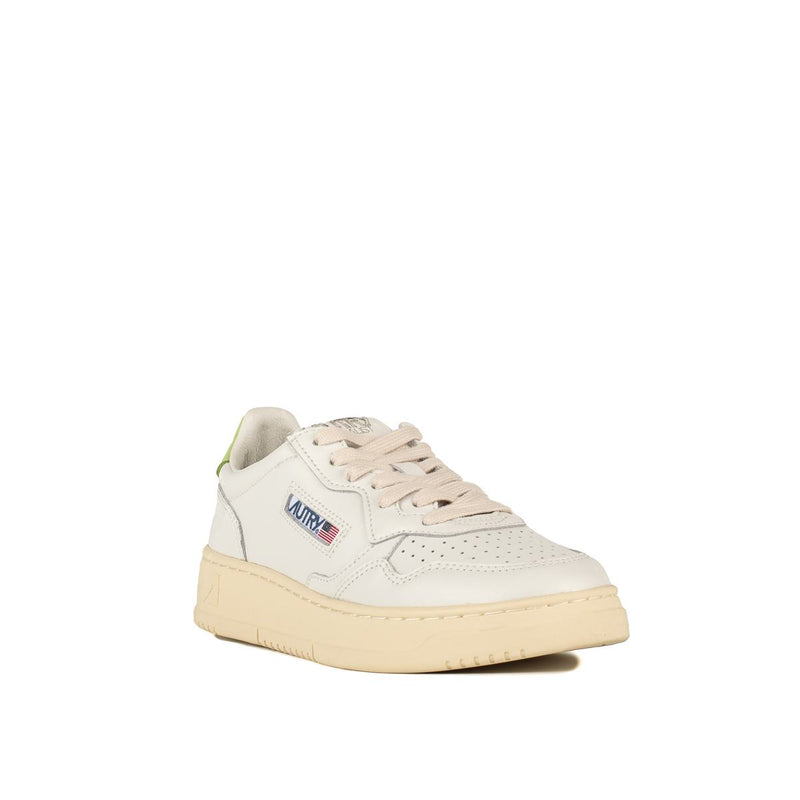 Autry Green And White Leather Medalist Low Sneakers