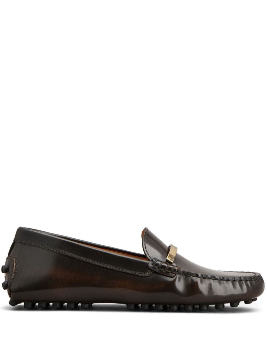 Tod'S Brushed Leather Inflatable Loafer Shoes