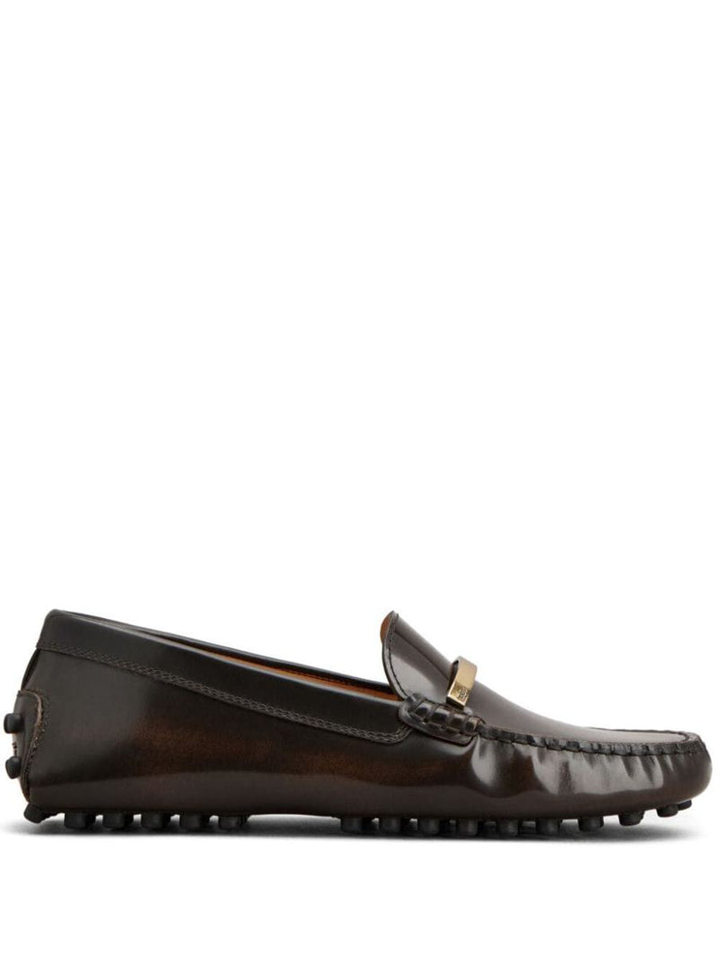 Tod'S Brushed Leather Inflatable Loafer Shoes