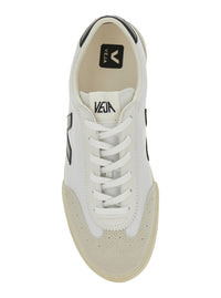 'V-10' White Sneakers With Side Logo Application In Leather Unisex