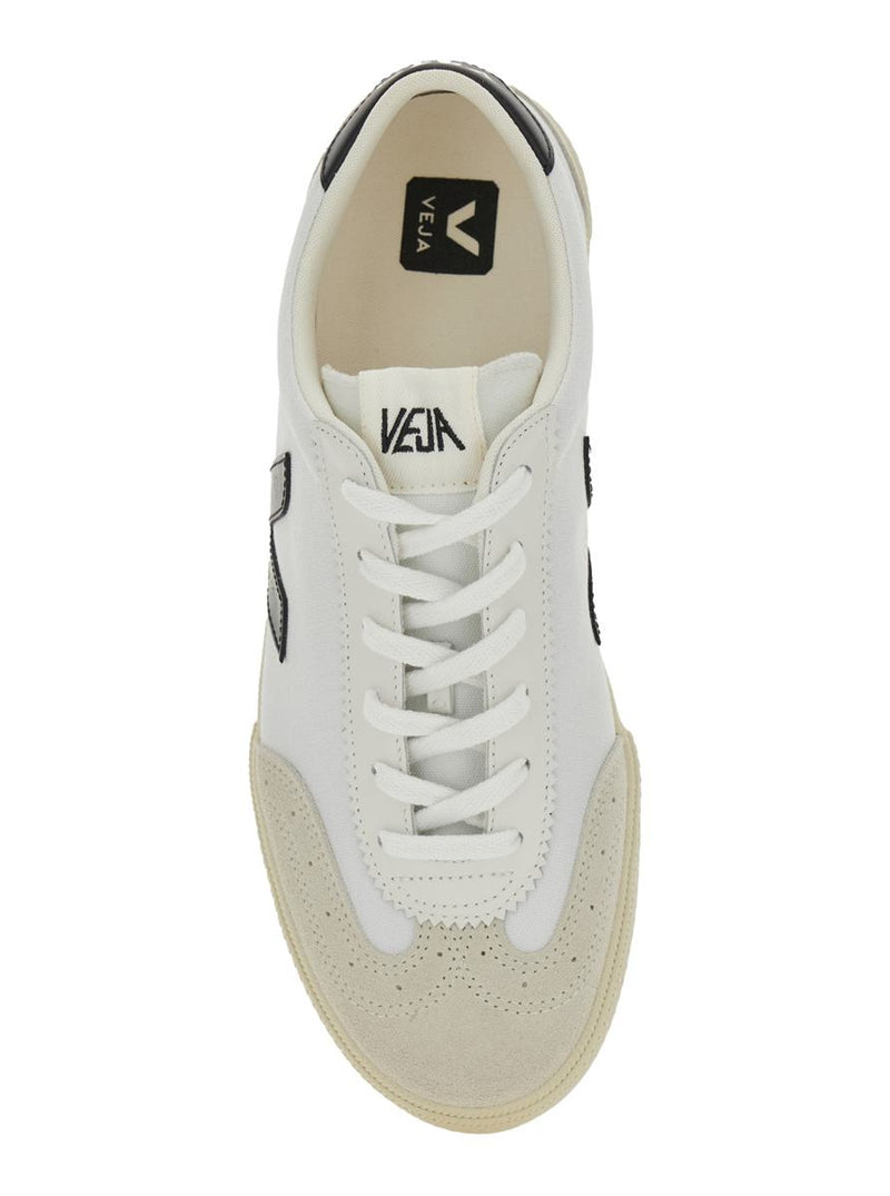 'V-10' White Sneakers With Side Logo Application In Leather Unisex