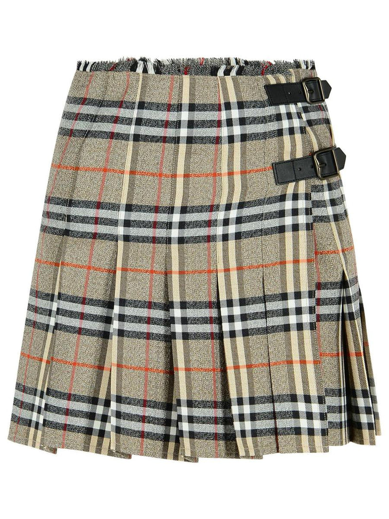 Burberry Grey Wool Mini Kilt