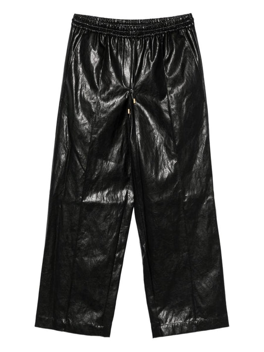 Michael Kors High-Waisted Black Faux Leather Pants