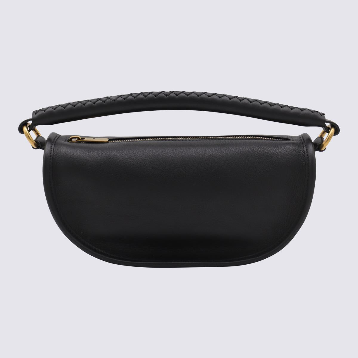Burberry Black Leather Clip Shoulder Bag