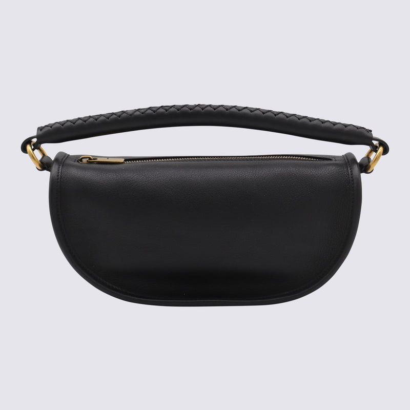 Burberry Black Leather Clip Shoulder Bag