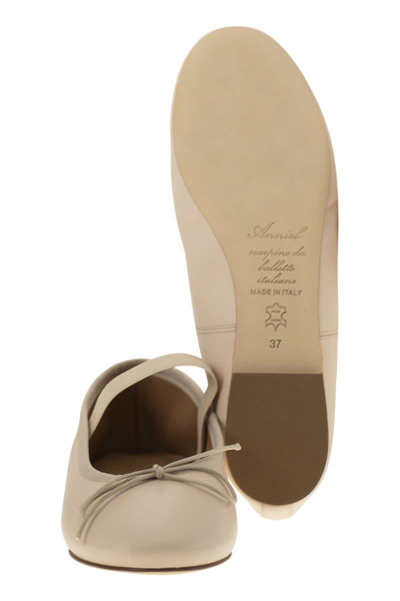 Anniel Leather Ballerina And Elastic Band
