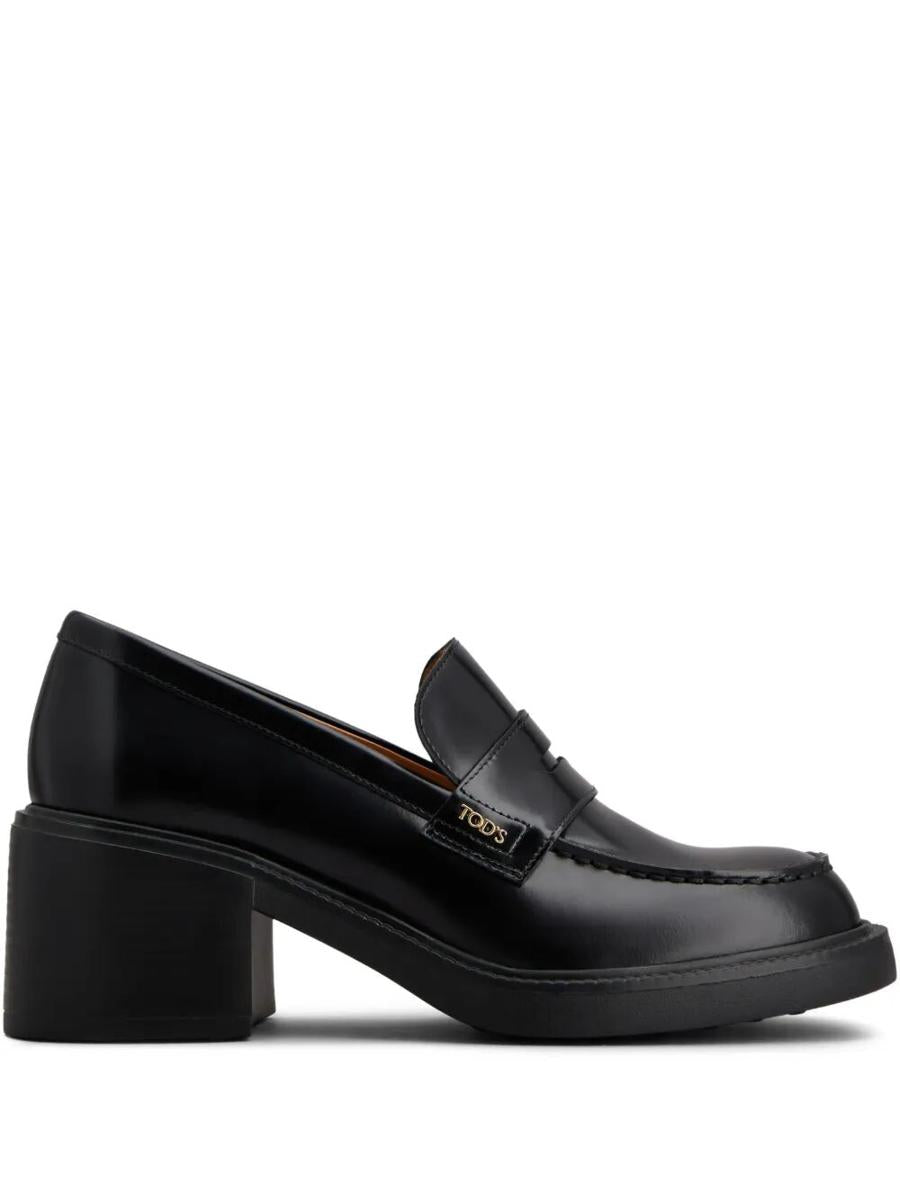 Tod'S Leather Heeled Penny Loafers Shoes