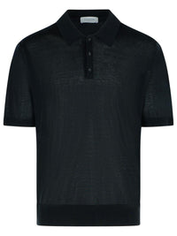 Laneus Black Lyocell Polo Shirt