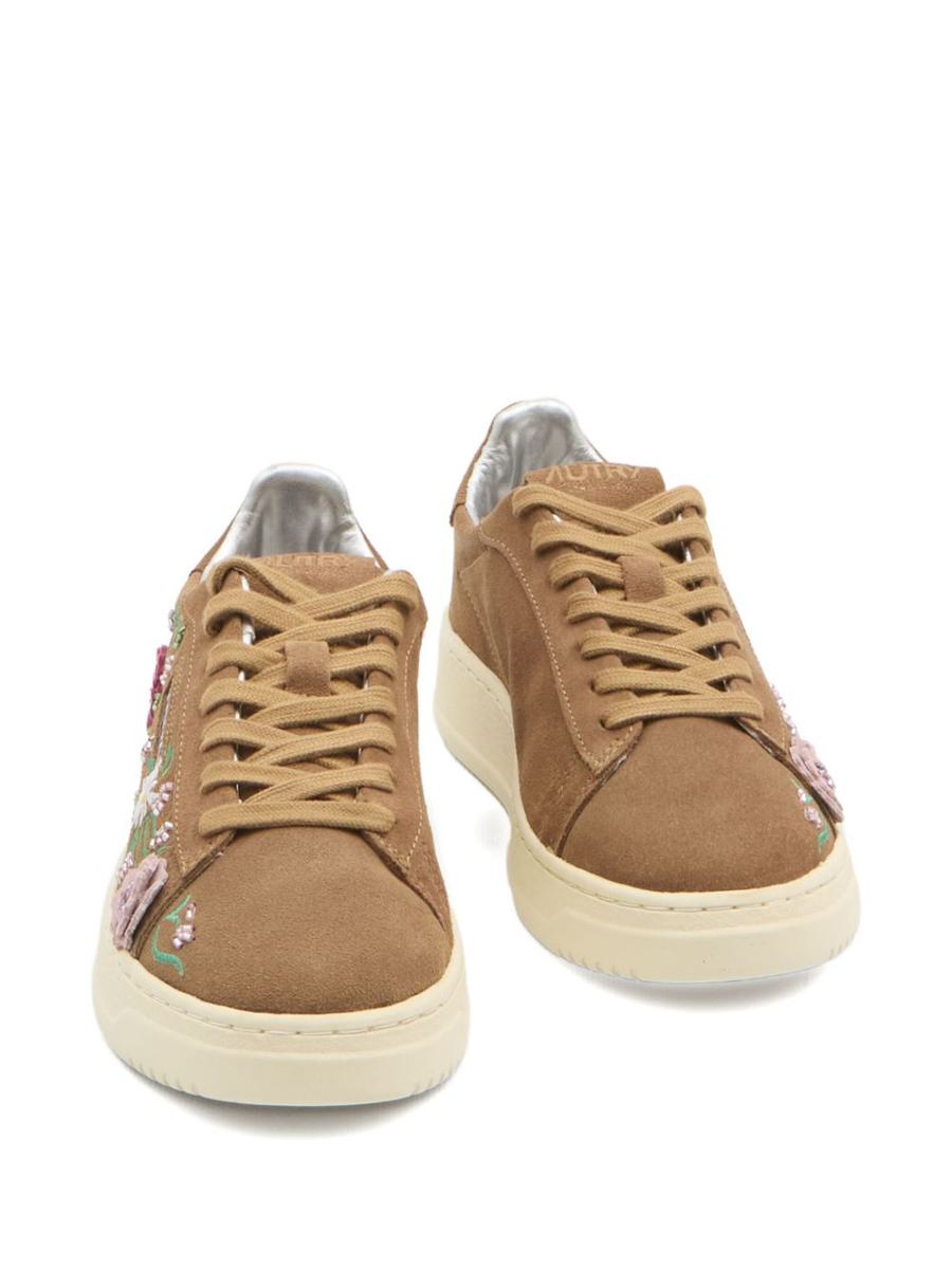 Autry Dallas Low Sneakers With Embroidered Floral Details