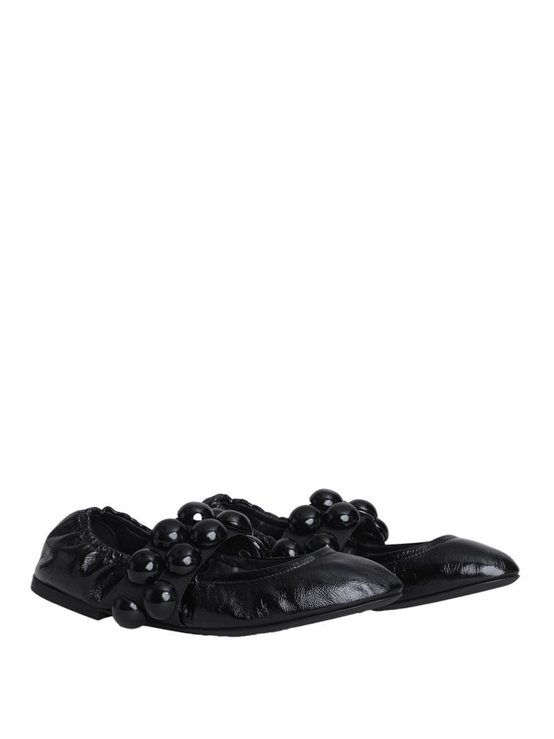 Alaïa Sphere Ballet Flats In Patent Leather Shoes