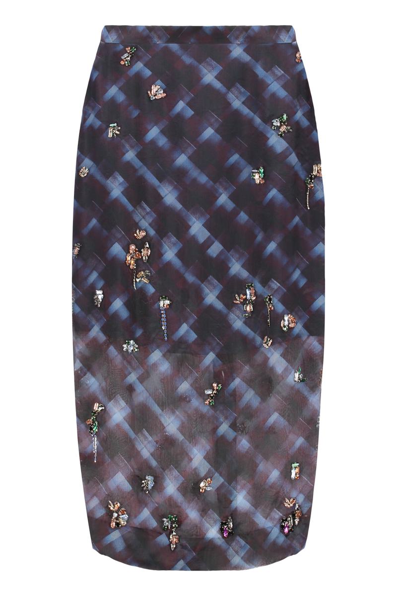 Dries Van Noten Gonna Sokna In Printed Silk