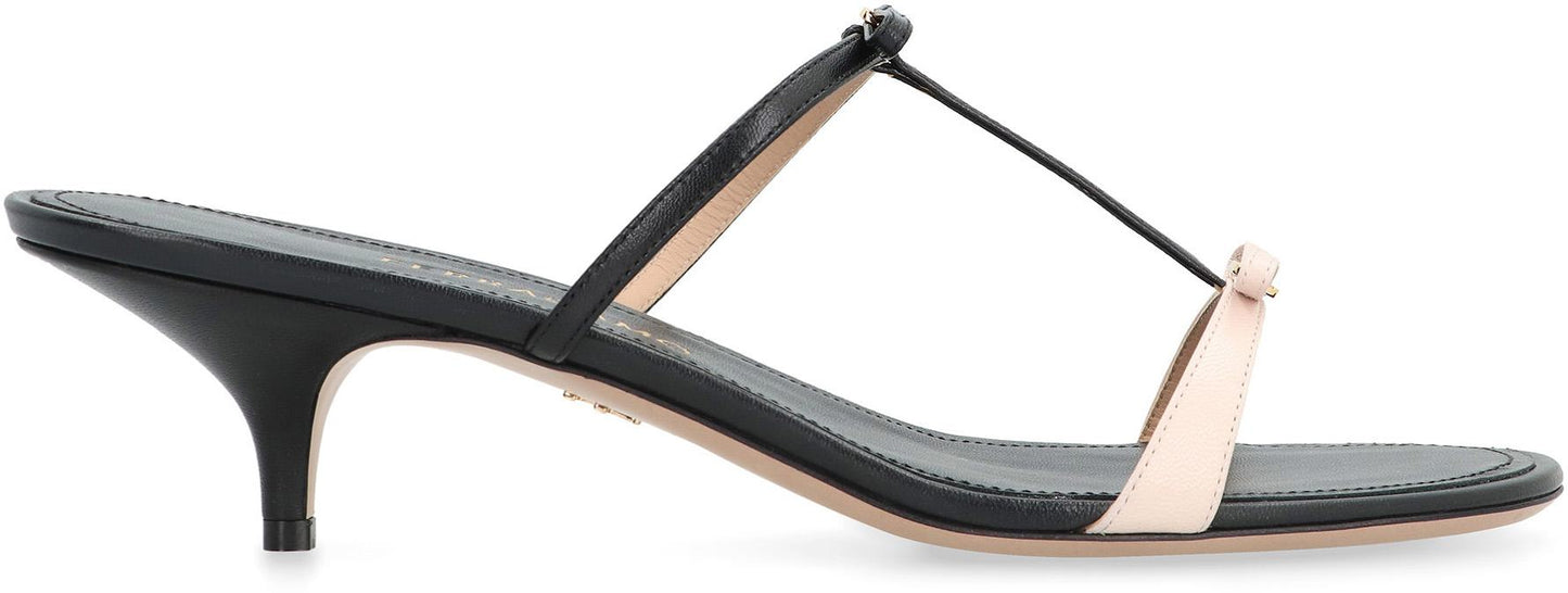 Salvatore Ferragamo Mini Bow Leather Mules