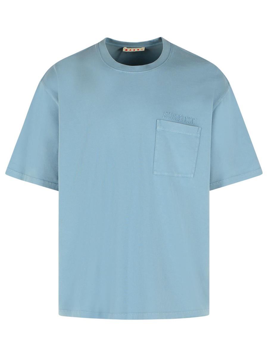Marni Light Blue Cotton T-Shirt