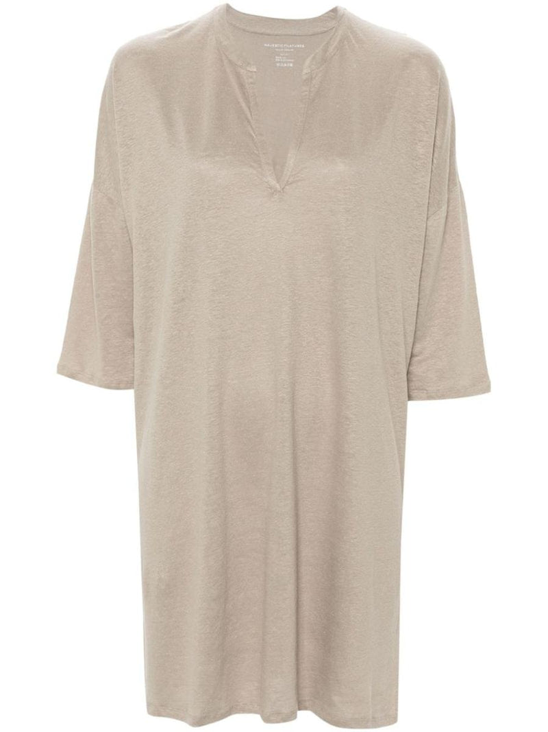 Majestic Filatures Linen Blend Tunic Dress