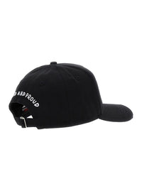 'D2 X Magliano' Black Baseball Cap With Logo Lettering On Front And Rear And Maxi Logo On The Side In Cotton Man