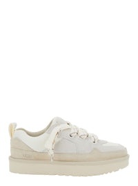 'Lo Lowmel' White Sneakers With Mesh Inserts And Logo On The Side In Suede Woman