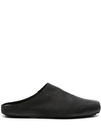 Uma Wang Leather Slippers With Square Toe