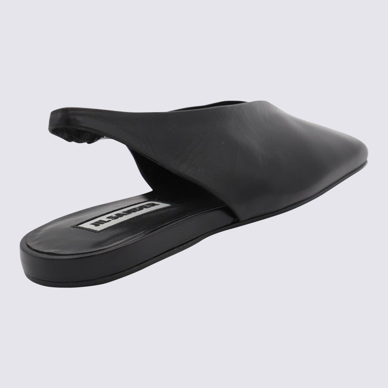 Jil Sander Black Leather Flats