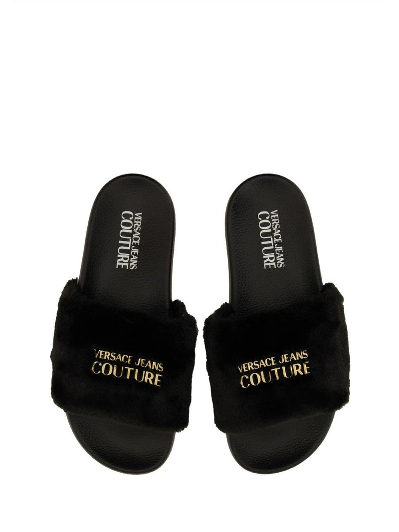 Versace Jeans Couture Slide Sandal With Logo