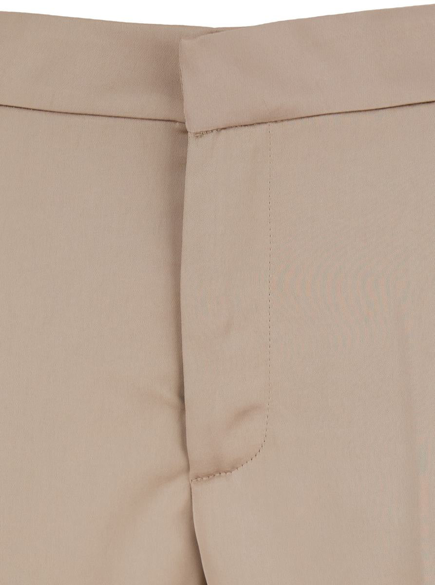 Beige Pants With Pences On The Front In Tech Fabric Woman