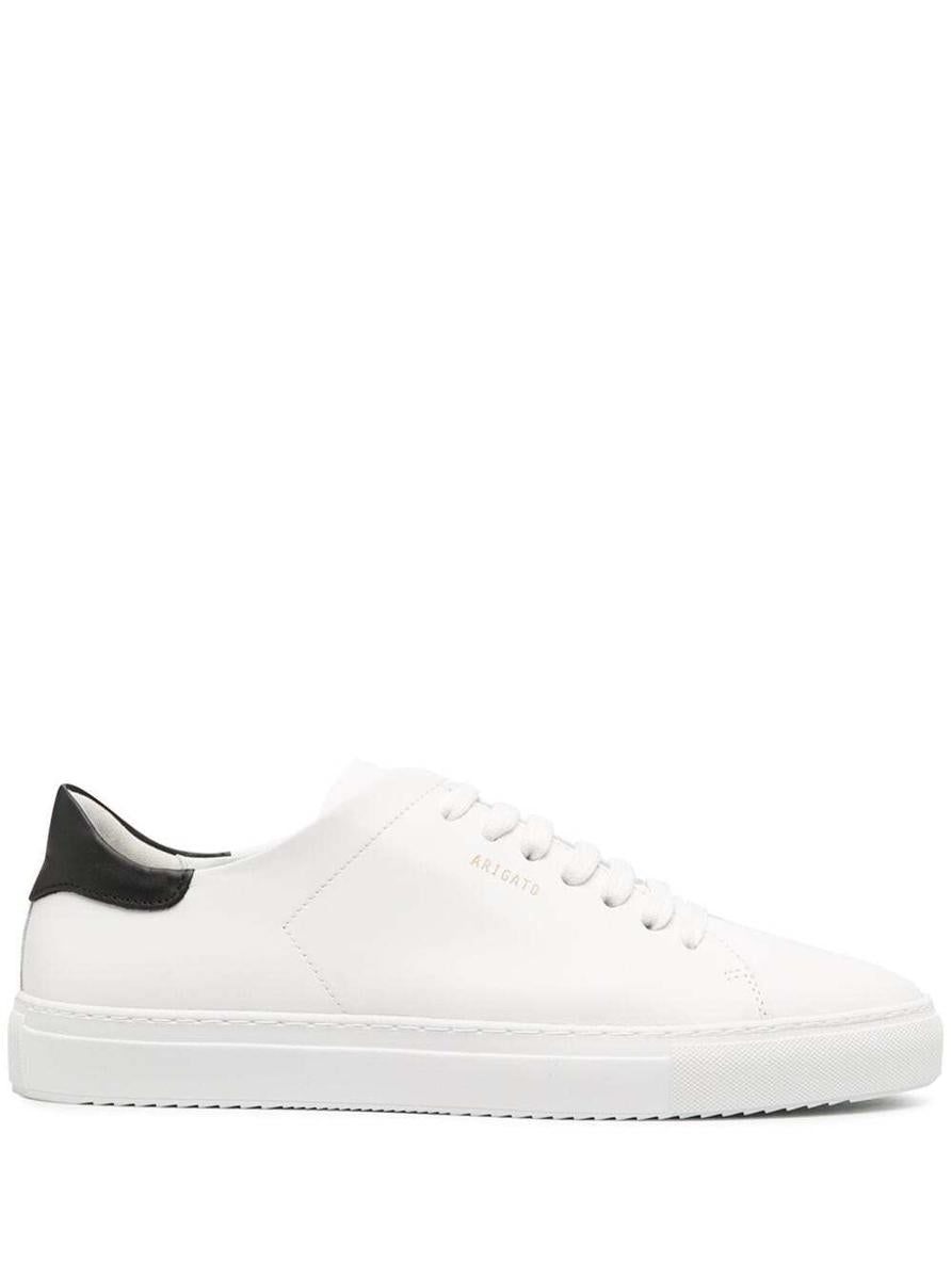 'Clean 90 Contrast' White Low Top Sneakers With Laminated Logo In Leather Man
