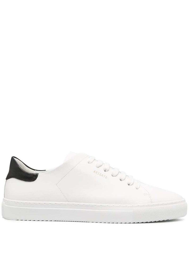 'Clean 90 Contrast' White Low Top Sneakers With Laminated Logo In Leather Man