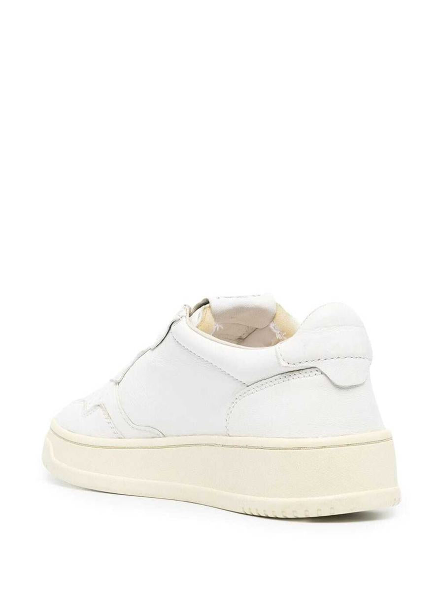 White Leather Sneakers With Logo Autry Woman