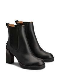 Tod'S Leather Heeled Chelsea Ankle Boots Shoes