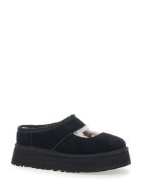 'Bea Mary Jane' Black Mules With Cut-Out Detail In Suede Woman