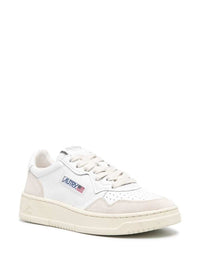 'Medalist' White Low Top Sneakers With Blue Suede Details In Leather Woman