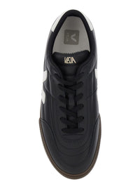 'Panenka' Black Sneaker With Logo On The Side And Contrasting Heel In Leather Unisex