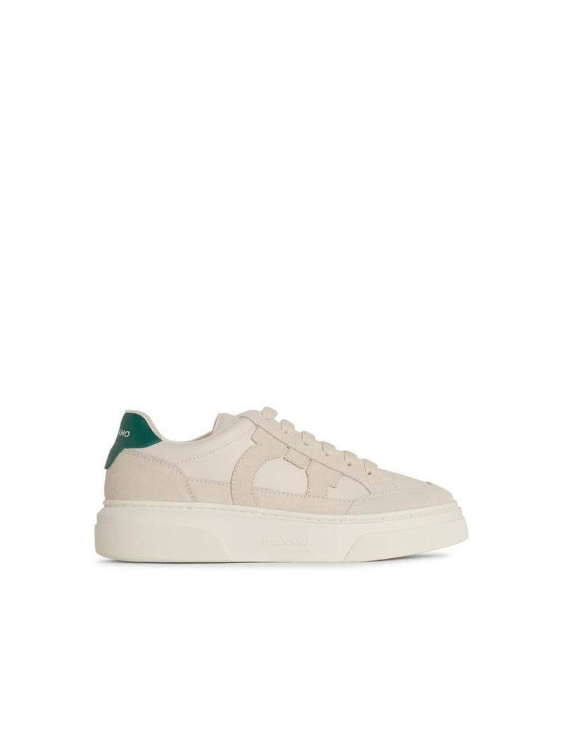 Salvatore Ferragamo 'Cassina' White Leather Sneakers
